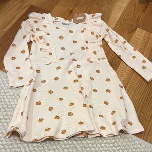 Mud Pie Pink Pumpkin Print Kids Dress